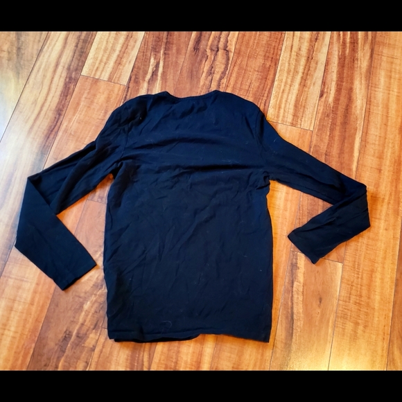 Black Cat Green eyes Halloween women's medium long sleeve soft tee 100% cotton - Picture 2 of 3